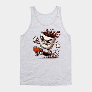 Skateboarding Coffee Cup | Gift for Skateboarding Coffee Lovers Tank Top